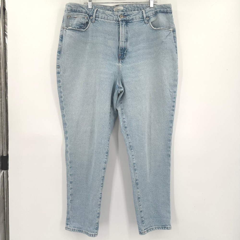 Good American Good Girlfriend High Rise Light Wash Jeans Size 18